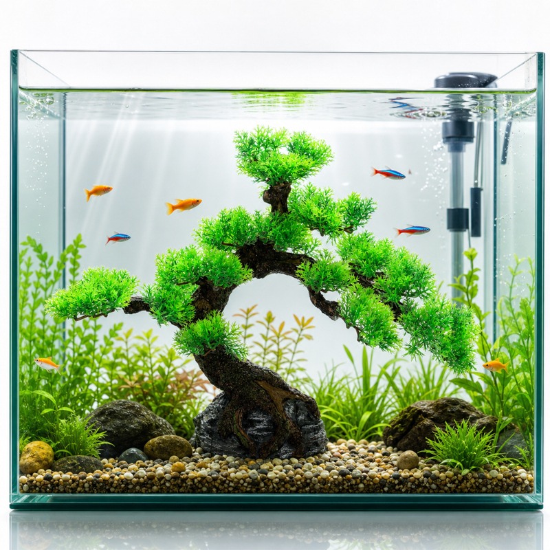 Resin Pine Tree Simulated Wate - Aquarium Planted Tree ulasan dan harga