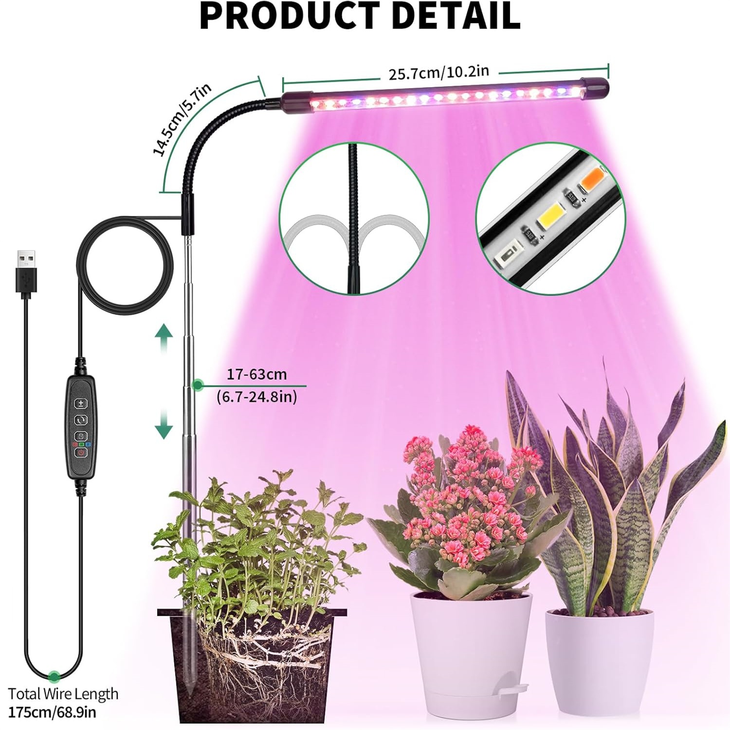 3Colors USB Grow Lamp Plant Fu - Led Planted Tank Light ulasan dan harga
