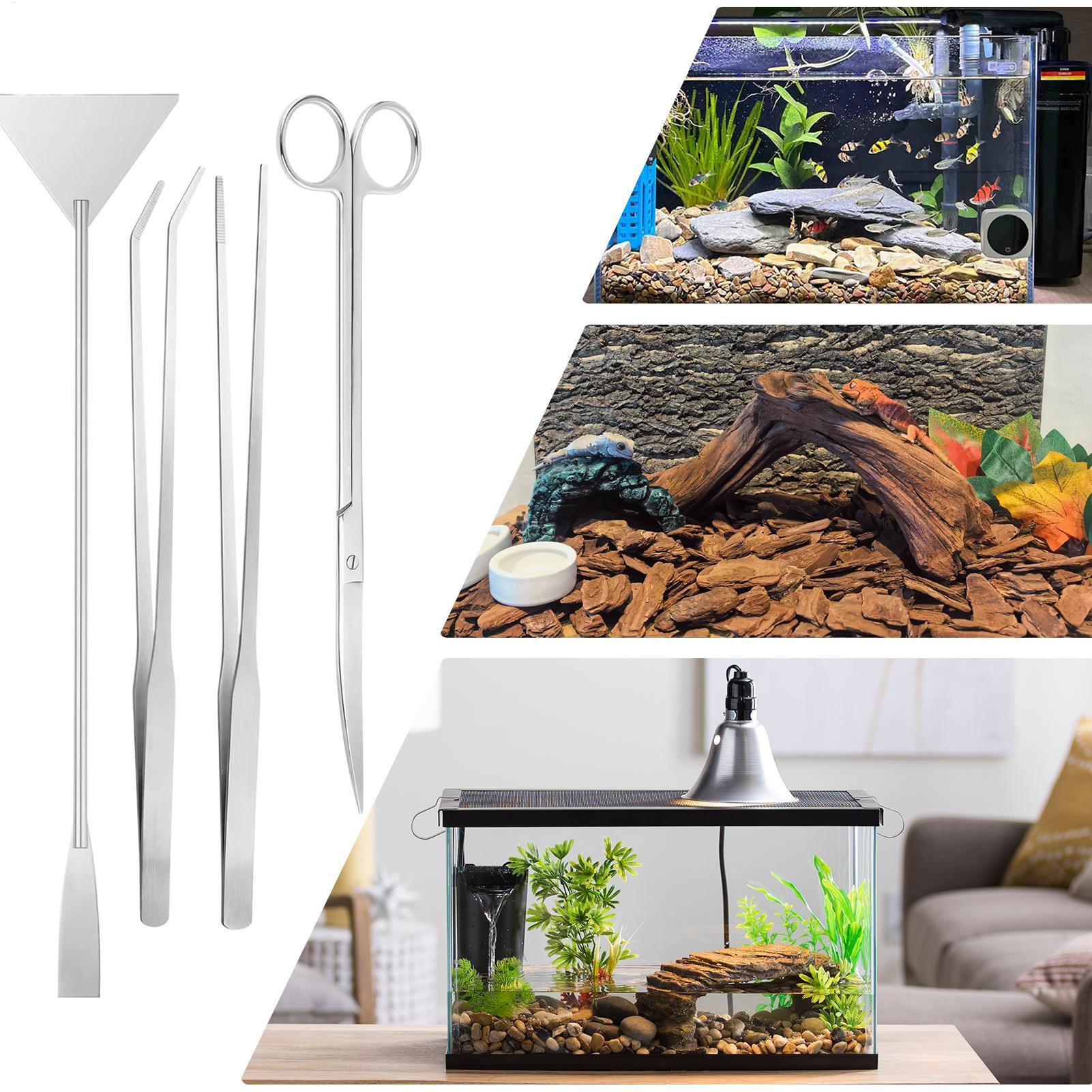 4pcs Aquarium Tool Kit Stainle - Planted Aquarium Maintenance ulasan dan harga