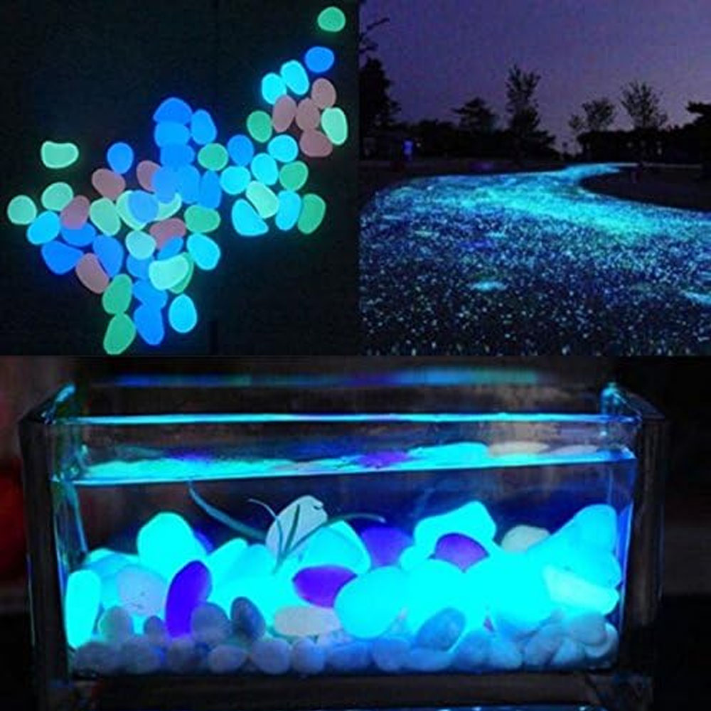 Fish Tank Rocks Glow Blue Pebb - Aquarium Planted Plants ulasan dan harga