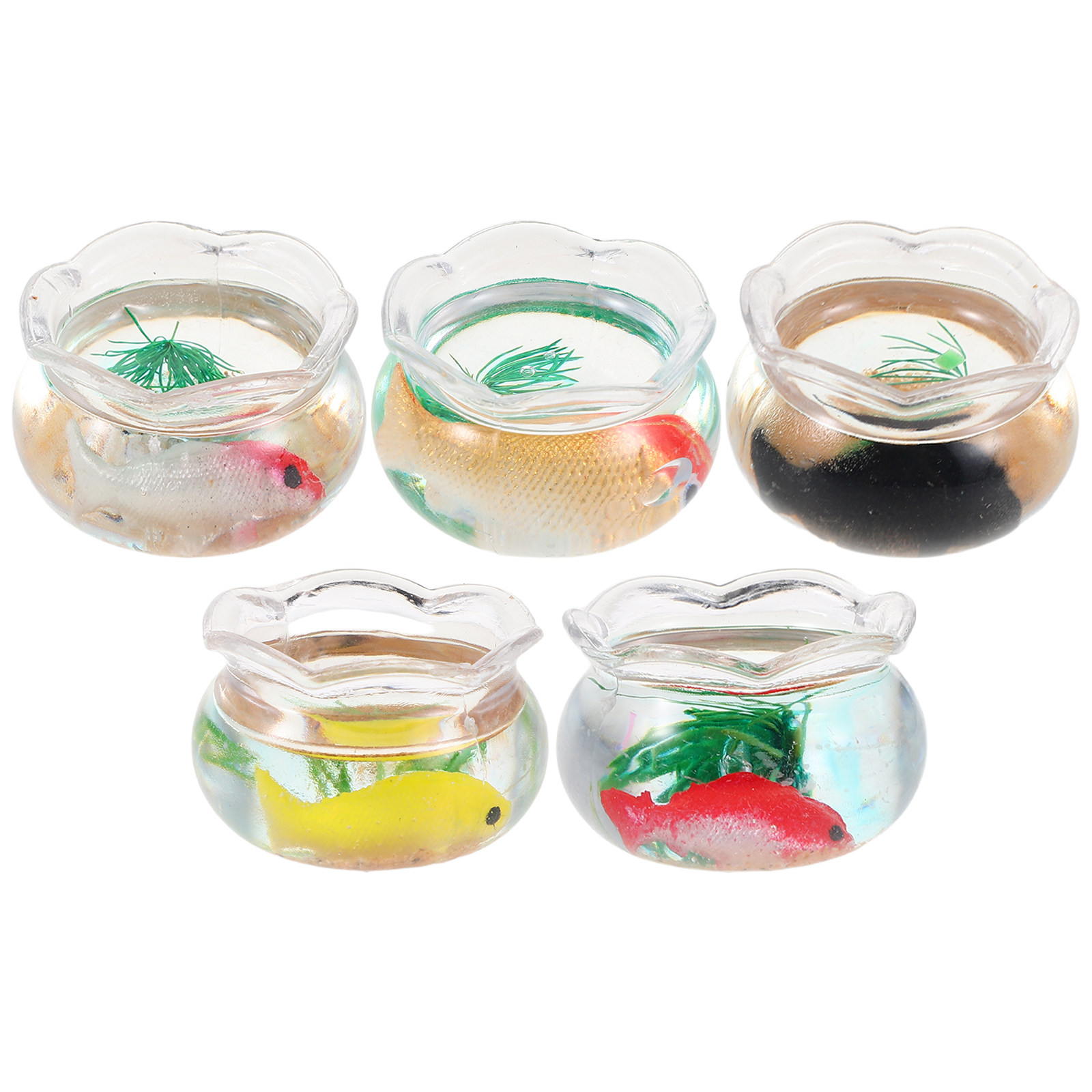 5Pcs Miniature Fish Bowl Small - Aquarium Planted Plants ulasan dan harga